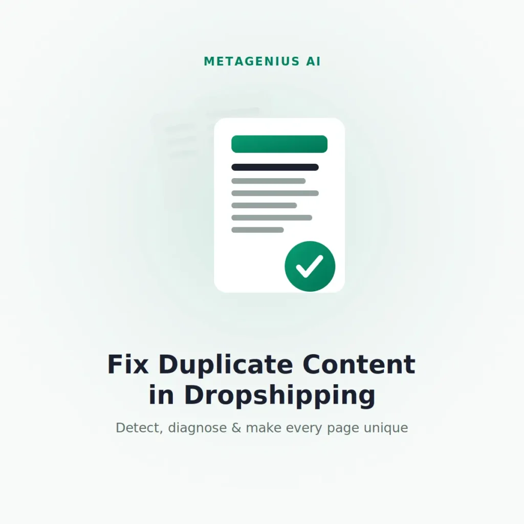 How to Fix Duplicate Content in Dropshipping Stores