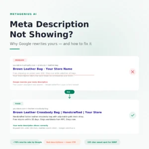 meta description not showing in Google — illustration