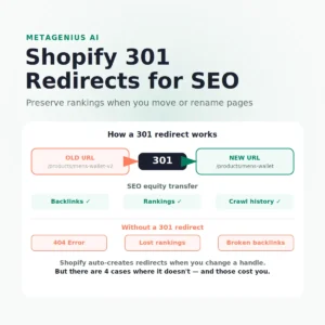 shopify 301 redirect — illustration