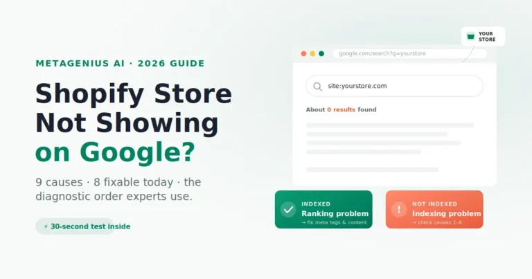 Why Is My Shopify Store Not Showing Up on Google? The 2026 Diagnostic Playbook